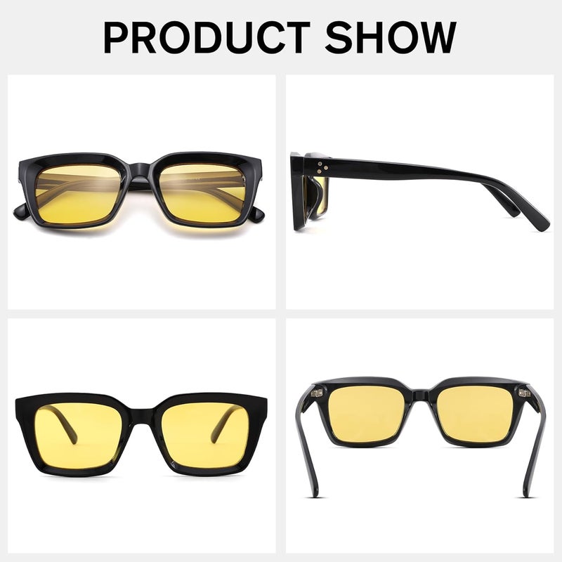 COASION Classic Non-prescription Clear Lens Eyeglasses for Women Thick Square Frame Eyewear - Image 2